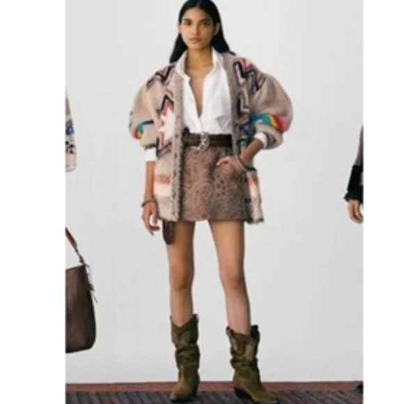 Coldwater Creek Silk Mixed Print Patchwork ButtonUp Jacket Size M - Picture 11 of 16